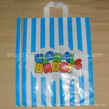 PE Handle Shopping Bag com Loop (35 * 45cm * 50um)